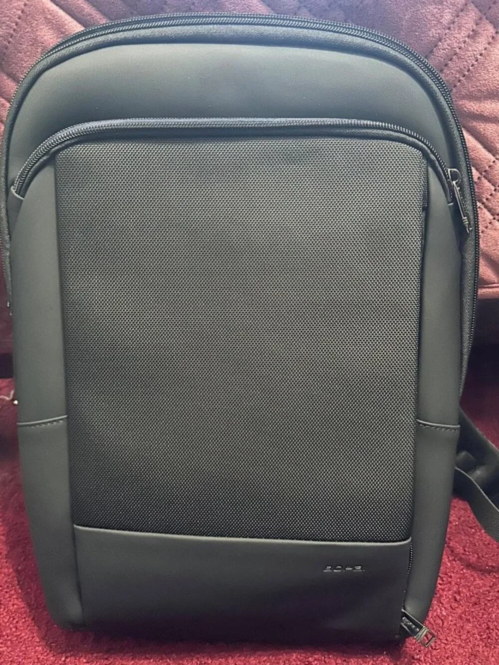 Men's Black Leather Ballistic Nylon 15.6